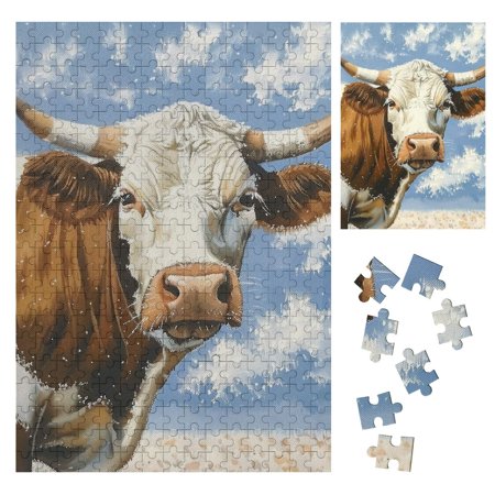 Palnkart Cow Wooden Jigsaw Puzzle Vertical Impossible Wooden Puzzles Gift for Family Friends 300PCS