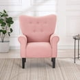 thumbnail image 4 of Hommow Mid Century Wingback Arm Chair,High Back Accent Chair,Pink, 4 of 7