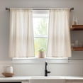thumbnail image 2 of Cortinas de cocina Jinchan de lino beige con niveles de 115 x 65 cm, 2 of 8