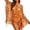 Orange, variant on Beach Sun Cover Up Summer Bikini Hollow Out Swimwear Wrap Leopard Cover Ups for Swimwear Women