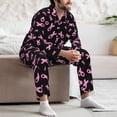 thumbnail image 7 of Salouo Breast Cancer Awareness Print Button-Front Long Sleeve Pajama Set for Men, Soft 2Pjs Men's Long Sleeve Sleepwear-Large, 7 of 7