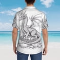 thumbnail image 5 of Cauagu Dragon Nest Sketch Print Hawaiian Shirt for Men,Casual Short Sleeve Button Down Shirts Summer Beach Men's Regular-Fit Short-Sleeve Print Shirt -X-Large, 5 of 6