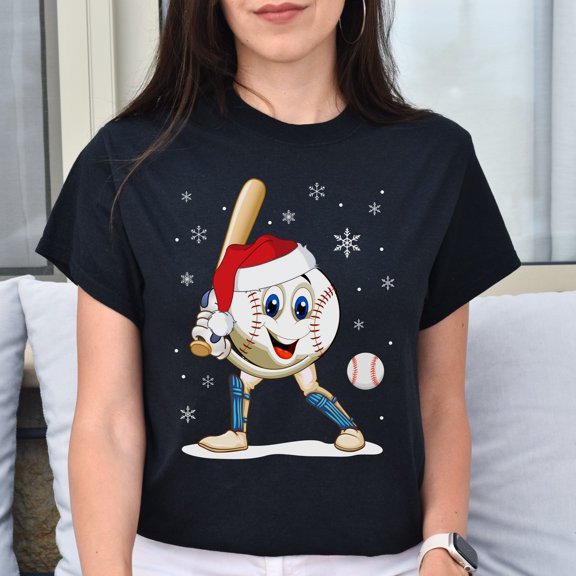 Baseball Christmas Player Holiday T-Shirt