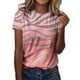 thumbnail image 1 of Gibobby Playera&nbsp;Moda Camiseta de manga corta con cuello redondo informal de verano para mujer（Rosa， L), 1 of 4