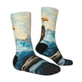 thumbnail image 2 of Goofa Iceberg Bald Eagle Printed Men's Crew Socks, Soft Durable Breathable Moisture-Wicking with Odor Control Cotton socks, 2 of 9