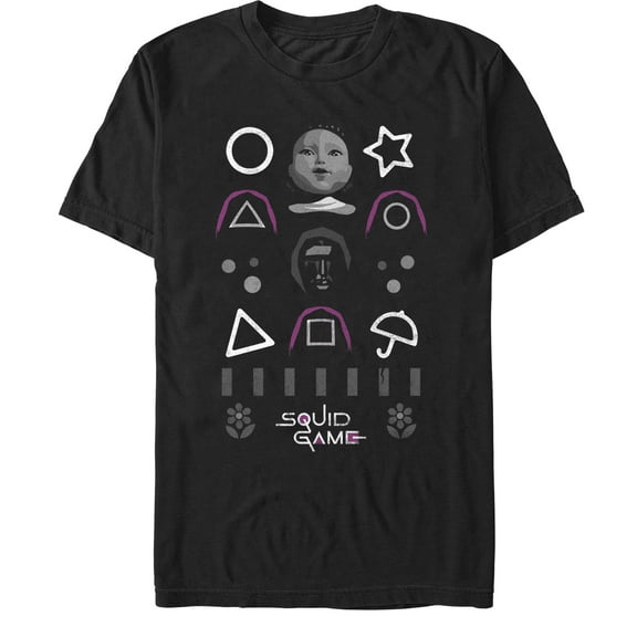 Men's Squid Game Game Icons Graphic Tee Black Small