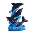 thumbnail image 3 of Figura decorativa de delfín de resina, estatua de vida marina, decoración de habitación con temática de playa para negro, 3 of 9