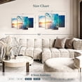 thumbnail image 3 of Elephant Stock Wave Curve Sunset Wall Art - Horizontal Multi Panel Canvas - Living Room Wall Decor - Beach Multi Panel - Blue And Turquoise Decor - 43" x 27", 3 of 4
