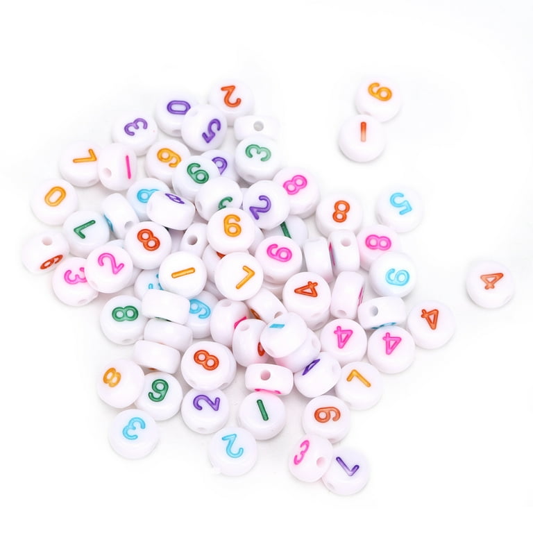 Number Beads For Bracelets, Circle Number Beads For Jewelry Making