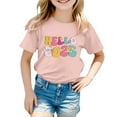 thumbnail image 1 of Chandails à Capuchon pour Filles Imprimé Graphique Lettre Pulls Tops Manches Courtes Décontracté Doux Chandail T-Shirt Tops Simples, 1 of 4