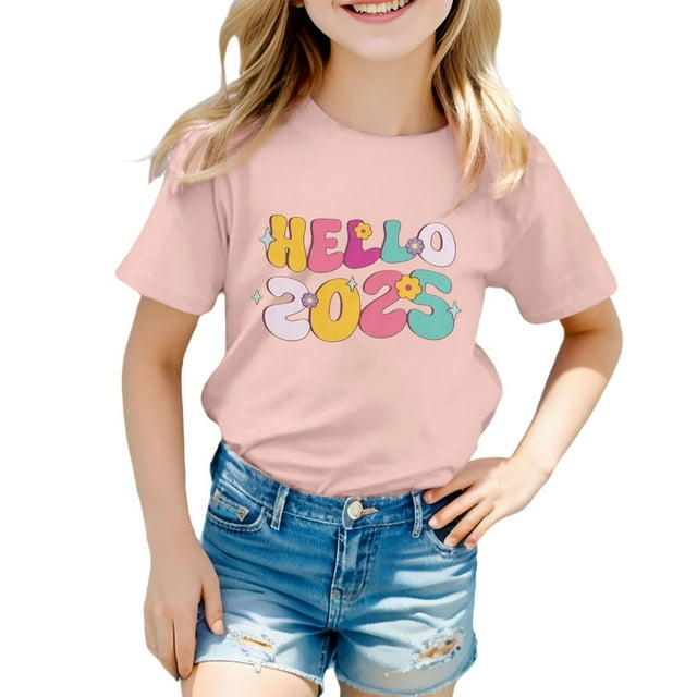 Chandails à Capuchon pour Filles Imprimé Graphique Lettre Pulls Tops Manches Courtes Décontracté Doux Chandail T-Shirt Tops Simples
