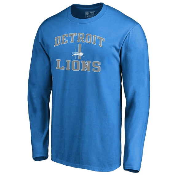 Men's Blue Detroit Lions Vintage Collection Victory Arch Long Sleeve T-Shirt