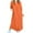 Orange, variant on Herrnalise Women's V-neck Button Dress Loose bell Long Sleeve Solid Color Long Dresses S-2XL