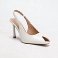 thumbnail image 4 of On feet & in love Women's Peep Toe Slingback Stilettos - D'Orsay Cutout Elastic Strap Stiletto Dress Pumps Heels,White,5.5, 4 of 7