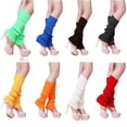 thumbnail image 2 of Xiao Hua 2 pares de calentadores de piernas para mujer, tejidos con puños elásticos antideslizantes, ideales para fiestas, deportes, yoga, ballet y danza, color E, 2 of 2