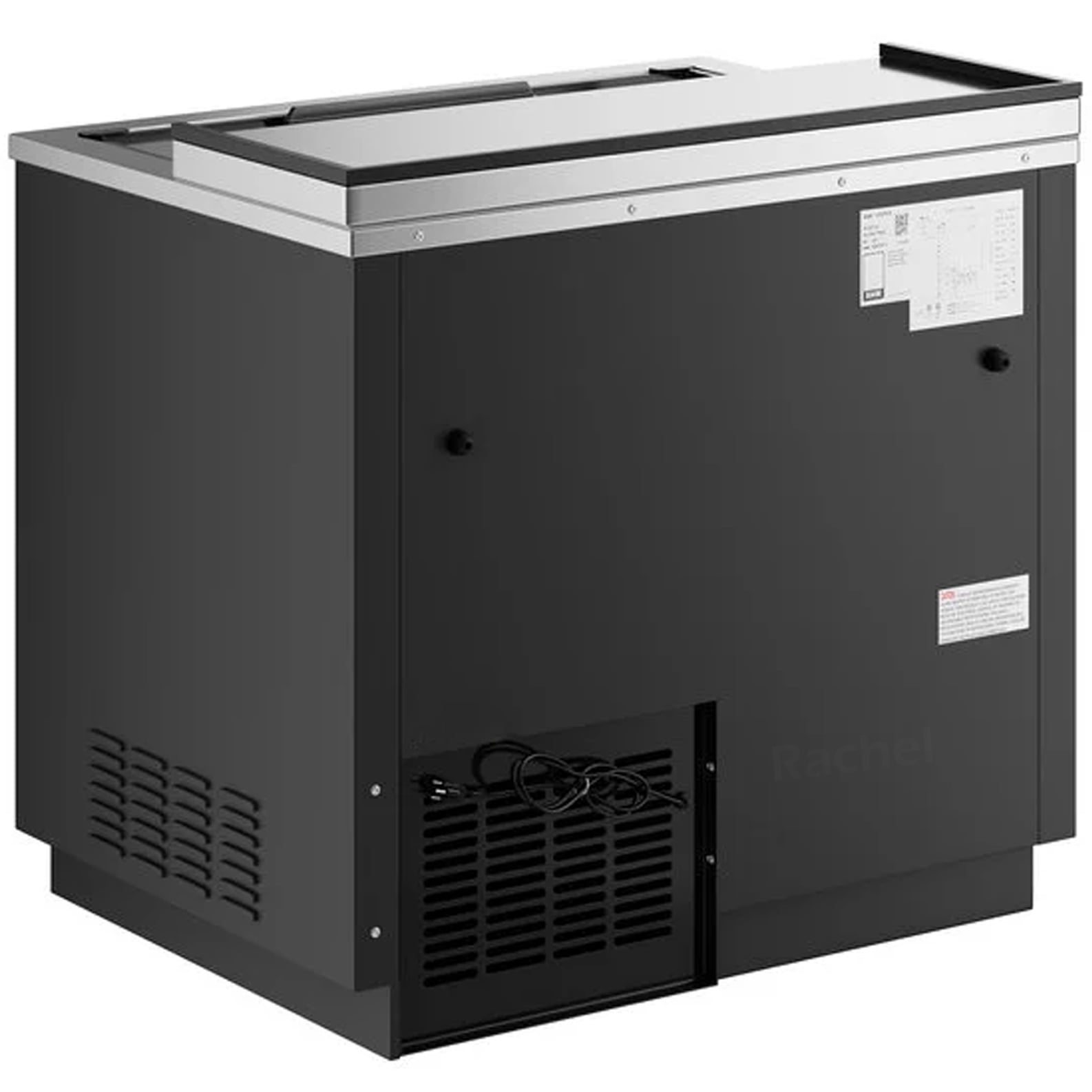 36" Commercial Glass Froster Freezer – Two Sliding Lids, 165 Mug Capacity, 0°F Cooling, R290 Refrigerant, 115V