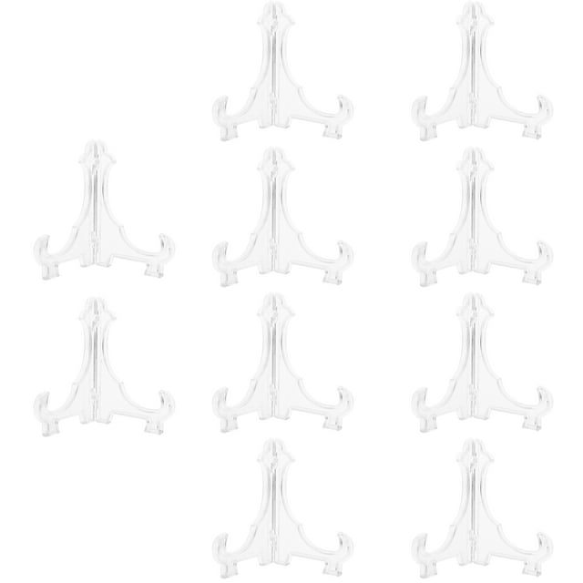 MasteelfCA 10pcs Clear Acrylic Easel Stands Coin Display Easel Mini Triangle Display Stand