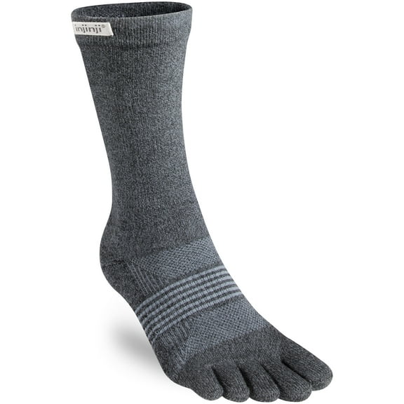 Injinji Women's Trail Midweight Crew Socks (Granite, Medium/Large)