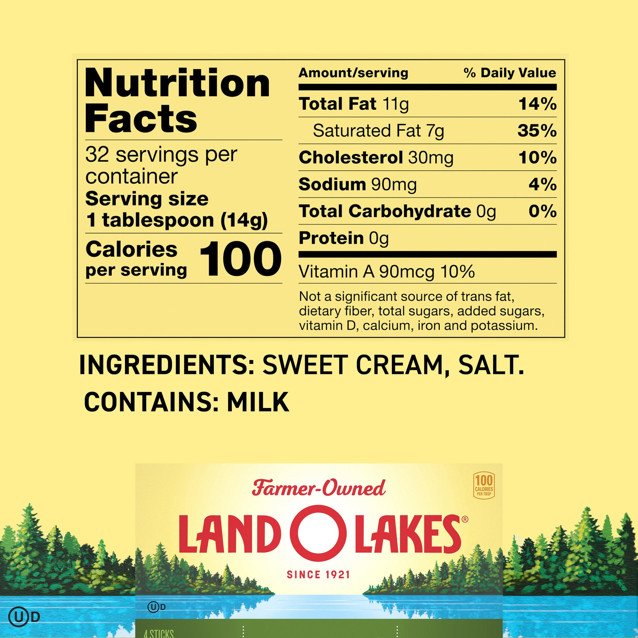 Land O Lakes Salted Stick Butter, 16 oz box, 4 Sticks