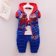 thumbnail image 1 of Ropa para niños, abrigo con capucha sin mangas de Spiderman de dibujos animados, camiseta y pantalón, conjunto de 3 unidades, chándal para niños pequeños, 6M Gao Jinjia LED, 1 of 2