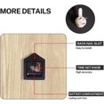 thumbnail image 3 of Reloj de pared de madera silencioso que no hace tictac, amarillo, negro, gris, abstracto, geométrico, minimalista, cuadrado, rústico, decoración para el hogar, cocina, sala de estar, oficina (12 pulg, 3 of 5