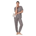 thumbnail image 5 of Secret Treasures Women's and Women's Plus Short Sleeve Top and Joggers with Makeup Bag, 3-Piece Knit PJ Set, 5 of 7
