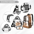 thumbnail image 2 of DISNIMO Pug Printed Clear Backpack for Girls, Yorkshire Terrier Paw Print 17 Inch Transparent Bookbag with Lunch Box and Pencil Bag Set, Heavy Duty PVC Clear Bookbag Large School Backpack, 2 of 4