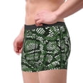 thumbnail image 3 of Wukai Green Snakeskin Print Men’s Underwear Breathable Boxer Briefs,&nbsp;Moisture Wicking & Breathable-Small, 3 of 7