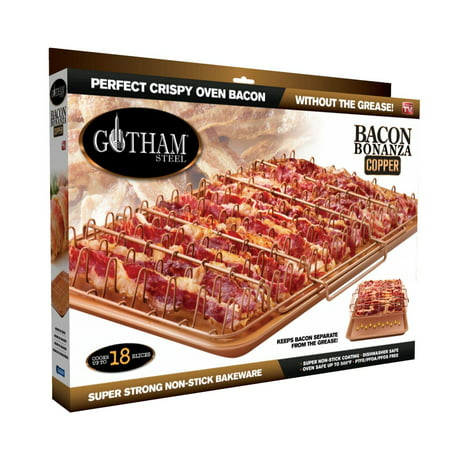1937 Bonanza XL Healthier Perfectly Crispy Oven-Bacon Drip Rack Tray with Pan with Nonstick Easy Clean Surface – As Seen on TV, Lower fat way to make.., By GOTHAM (Best Way To Make Crispy Bacon In The Oven)