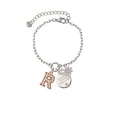 thumbnail image 2 of Delight Jewelry Rose Goldtone Crystal Initial - R - Silvertone Discover Dream Explore Zoey Charm Bracelet, 6.5+2" Extender, 2 of 4