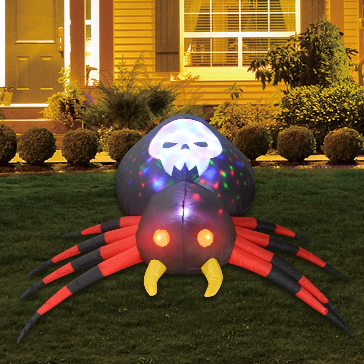 6FT Inflatable Halloween Spider with Magic Light Blow Up Yard Decor Indoor/Outdoor Decorations