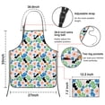 thumbnail image 3 of Pioneer Flower Floral Print Pattern Cotton Linen Apron with Pockets, Waterproof Adjustable, 33x27 Inch for Kitchen, Gardening, BBQ, Salon, 3 of 6