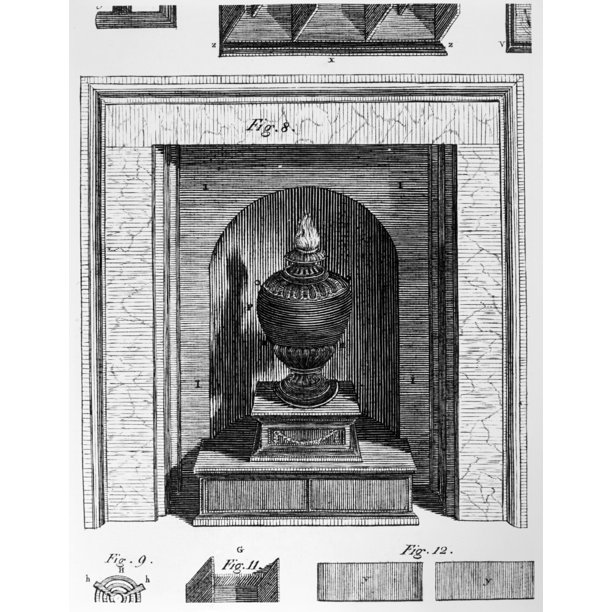 Franklin Stove. /Ndiagram Of A Stove Invented By Benjamin Franklin