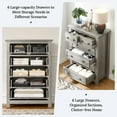 thumbnail image 5 of LGHM Tall 6 Drawer Dresser for Bedroom, Wood Farmhouse Chest of Drawers for Living Room, Hallway, Entryway, Gray, 5 of 8