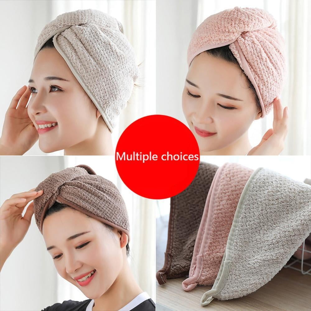 Magic Microfiber Hair Fast Drying Dryer Towel Bath Dry Cap Turban Wrap Hat I6T1 