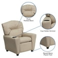 thumbnail image 4 of Flash Furniture Chandler Contemporary Beige Vinyl Kids Recliner with Cup Holder, 4 of 14