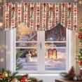thumbnail image 6 of Christmas Stripes Tie Up Valances Curtain, Bell Flower Stars Snowflakes Linen Adjustable Rod Pocket Short Window Treatment Tie Up Curtains Valances for Kitchen Living Room Bathroom 60x18 Inches, 6 of 9