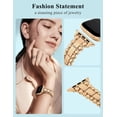 thumbnail image 5 of Wearlizer Beaded Bracelet Band Compatible with Apple Watch Band 38/40/41/42/44/45/46/49mm, Dressy Stainless Steel Jewelry Strap for iWatch Series 11 10 9 8 7-1 Ultra SE, 5 of 7