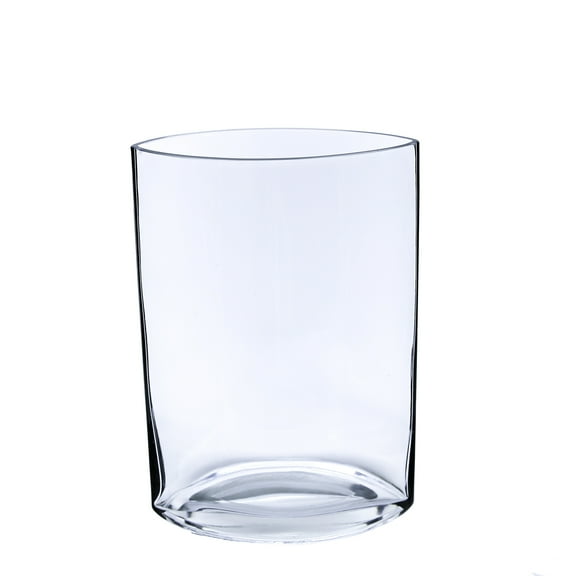 WGV Clear Oval Eye Glass Vase - 3.5" Wide x 9.5" Height, Good quality, Heavy Weighted Base - 1 Pc