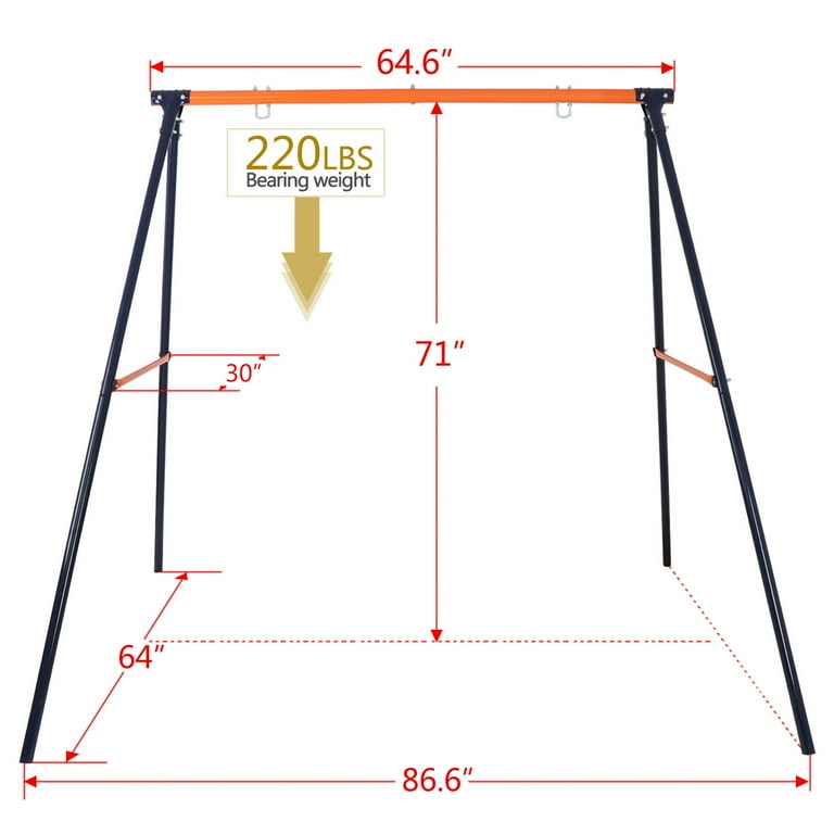 ZENY Kids-Friendly A-Frame Metal Swing Stand & Web Tree