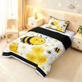 thumbnail image 2 of Erosebridal Cute Bee Twin Comforter Sets,Kawaii Daisy Floral Bedding Set,White Silver,Black Reversible,2 Pieces,1 Comforter and 1 Pillowcase, 2 of 7
