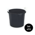 Mainstays 17Gallon Plastic Utility Tub with Rope Handles, Black, Set of 8
