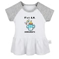 thumbnail image 3 of iDzn It's 5 A.M. Somewhere Funny Dresses For Baby, Newborn Babies Skirts, Infant Princess Dress, 0-24M Kids Graphic Clothes (Gray Raglan Dresses, 0-6 Months), 3 of 5
