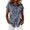 A1#-Navy, variant on Women Striped Print Short Sleeve Shirt - Button Down Collared Blouse, Casual Summer Top(Black-S)