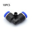 thumbnail image 3 of Riwesomey 10x conectores de tubo neumático duraderos negros para alta resistencia a la presión tubería de manguera rápida aseguramiento de la Suministros de soldadura Tipo L bidireccional PV 6 6 mm, 3 of 6