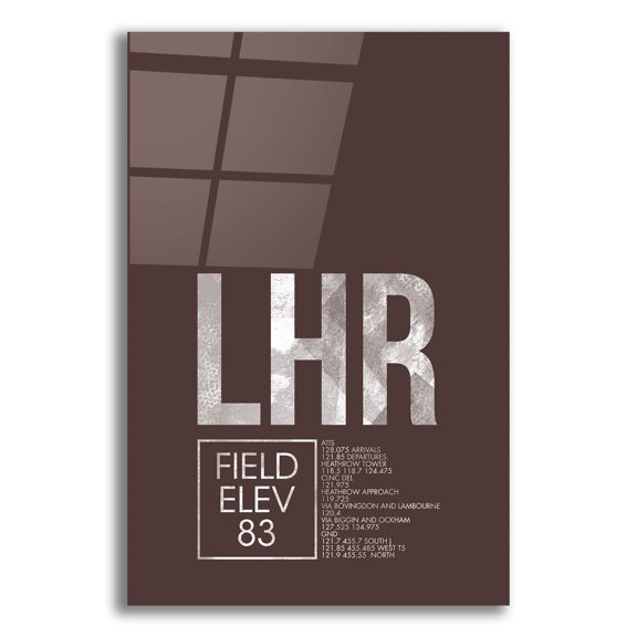 Epic Art 'LHR ATC' by O8 Left, Acrylic Glass Wall Art, 12"x16"