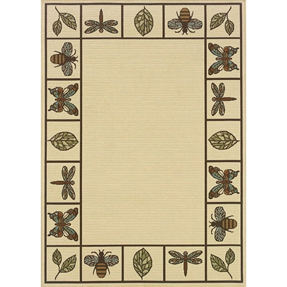 Oriental Weavers Montego Area Rug 2266W Ivory Boxes Leaves 2' 5" x 4' 5" Rectangle