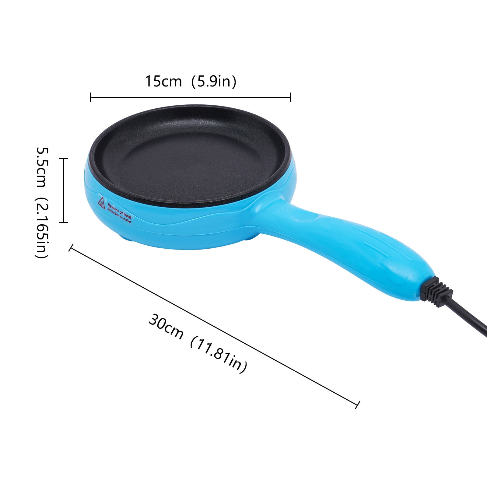6-Inch Non-Stick Electric Skillet, 110V Mini Frying Pan for Cooking, Small Egg Skillet, Breakfast Sandwich Maker