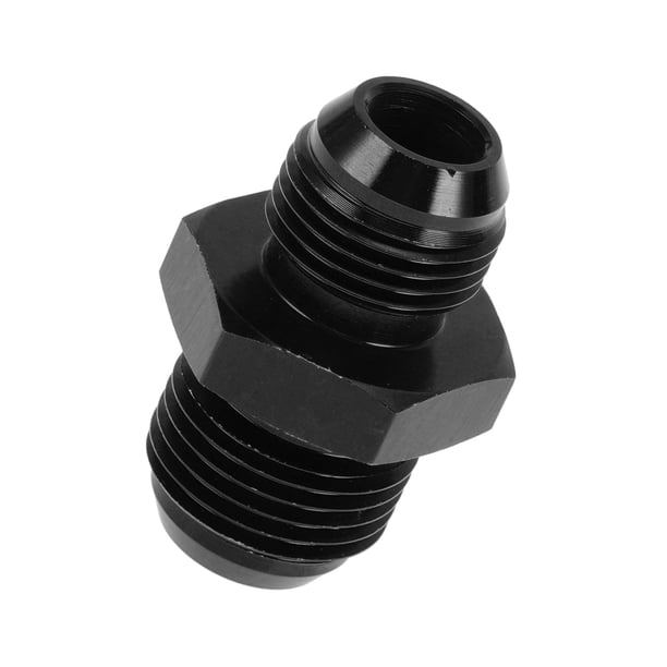 Adaptador de conector de línea de combustible de reducción de rosca macho única AN10-AN8 de Unique Bargains en aluminio negro