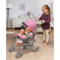 thumbnail image 3 of Cruise Folding Inline Double Doll Stroller - Gray/Pink, 3 of 10
